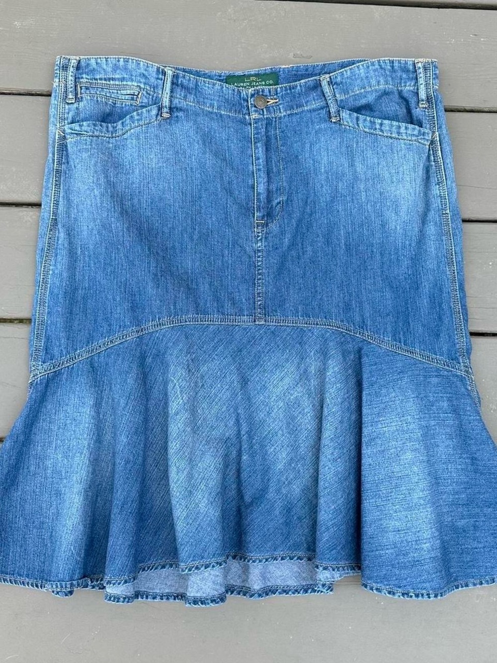 Ralph Lauren Blue Denim Midi Skirt